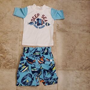 Boy's matching swim shirt and trunks Children's Place